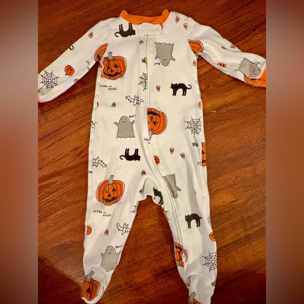 Halloween zipper front long sleeve pajamas 9 months